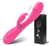 Rabbit Vibrator Sex Toy 3in1 Dildo for Women,7 * 7 Vibrators Modes CKSOHOT 8.4'' Liquid Silicone Sex Toy Dildos,IPX7 Fully Waterproof - Rose