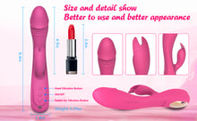 Load image into Gallery viewer, Rabbit Vibrator Sex Toy 3in1 Dildo for Women,7 * 7 Vibrators Modes CKSOHOT 8.4'' Liquid Silicone Sex Toy Dildos,IPX7 Fully Waterproof - Rose