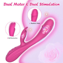 Load image into Gallery viewer, Rabbit Vibrator Sex Toy 3in1 Dildo for Women,7 * 7 Vibrators Modes CKSOHOT 8.4'' Liquid Silicone Sex Toy Dildos,IPX7 Fully Waterproof - Rose