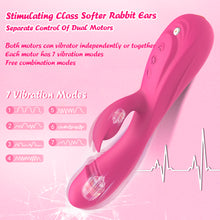 Load image into Gallery viewer, Rabbit Vibrator Sex Toy 3in1 Dildo for Women,7 * 7 Vibrators Modes CKSOHOT 8.4&#39;&#39; Liquid Silicone Sex Toy Dildos,IPX7 Fully Waterproof - Rose
