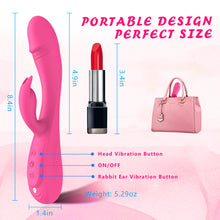 Load image into Gallery viewer, Rabbit Vibrator Sex Toy 3in1 Dildo for Women,7 * 7 Vibrators Modes CKSOHOT 8.4'' Liquid Silicone Sex Toy Dildos,IPX7 Fully Waterproof - Rose