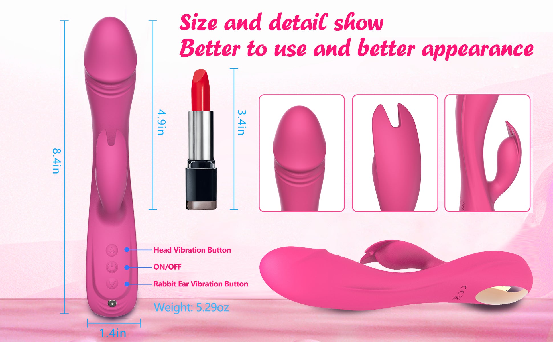 Rabbit Vibrator Sex Toy 3in1 Dildo for Women,7 * 7 Vibrators Modes CKS Trading Rabbit Vibrator Sex Toy 3in1 Dildo for Women,7 * 7 Vibrators Modes CKS Trading