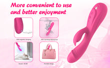 Load image into Gallery viewer, Rabbit Vibrator Sex Toy 3in1 Dildo for Women,7 * 7 Vibrators Modes CKSOHOT 8.4&#39;&#39; Liquid Silicone Sex Toy Dildos,IPX7 Fully Waterproof - Rose
