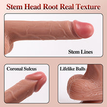 Load image into Gallery viewer, 8.27 Inch Ultra Realistic Dildo with Strong Suction Cup, Vaginal G-Spot Stimulation Dildo for Women, Anal Dildo for Men, Flexible Liquid Silicone Dildo with Curved Shaft Adult Sex Toy for Beginners
