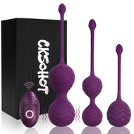 CKSOHOT Bolas Chinas Suelo Pelvico Kegel de la Salud, Ejercitador Suelo Pelvico 3 Bolas Chinas Ejercicios Pelvicos con Mando para Mujer: Principantes y Avanzados, Violeta